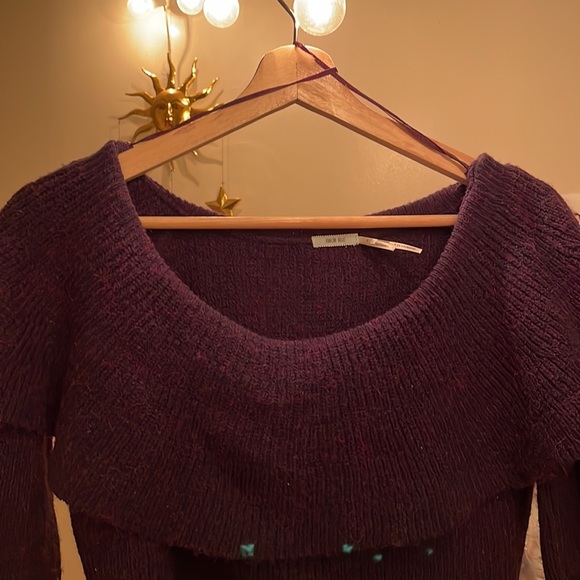 Urban Outfitters Kimchi Blue Purple Off-the-Shoulder Sweater - Picture 3 of 6